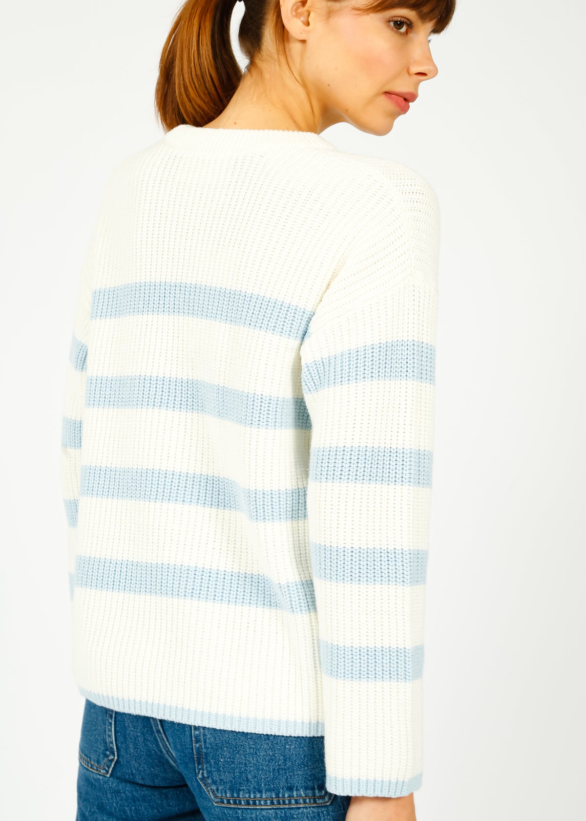 SLF Bloomie LS Stripe Knit in Snow White