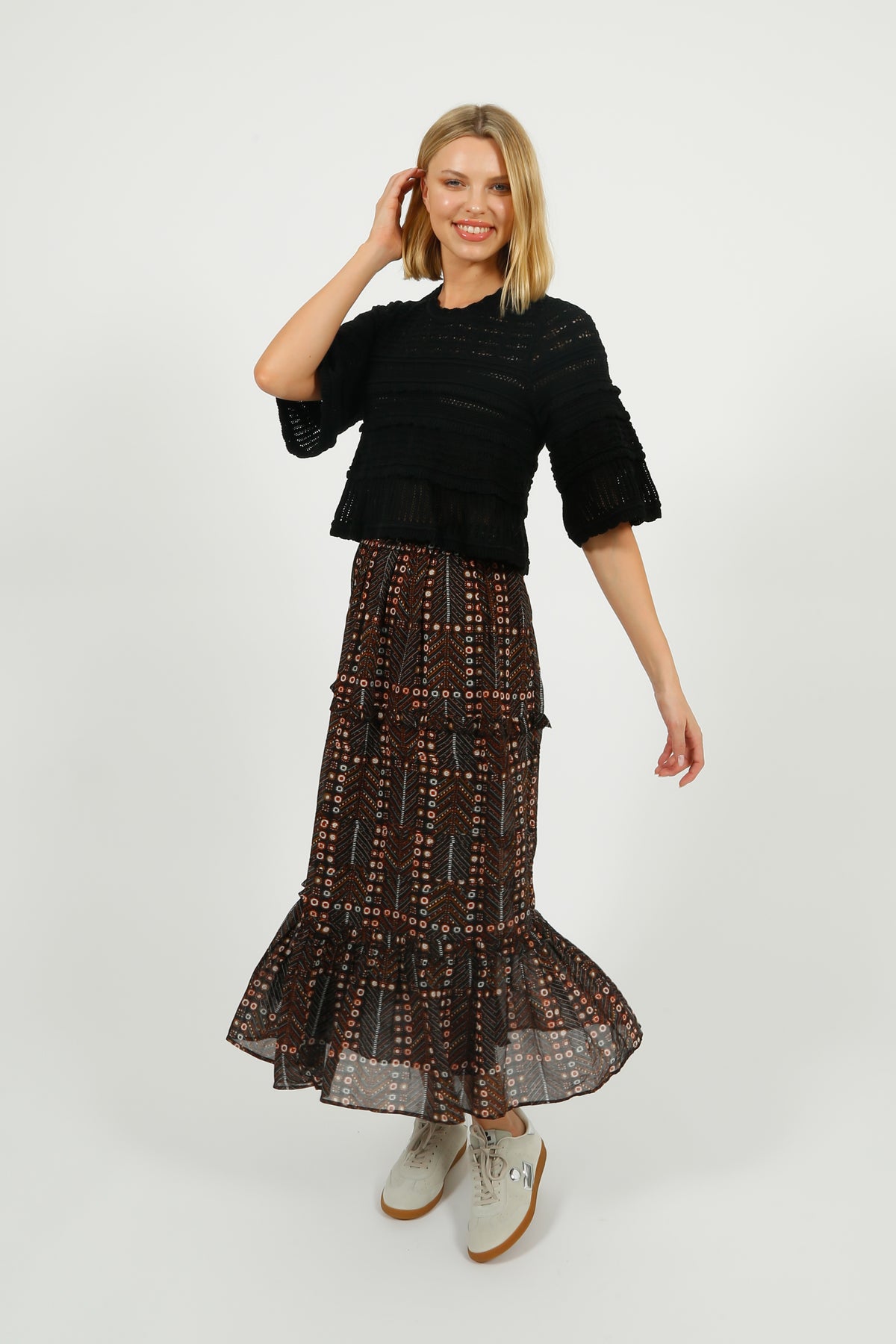 Marant Etoile Azelia Openwork Top in Black