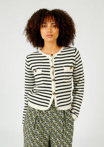 You added <b><u>SUNCOO Gabriel Stripe Cardigan in Off White</u></b> to your cart.