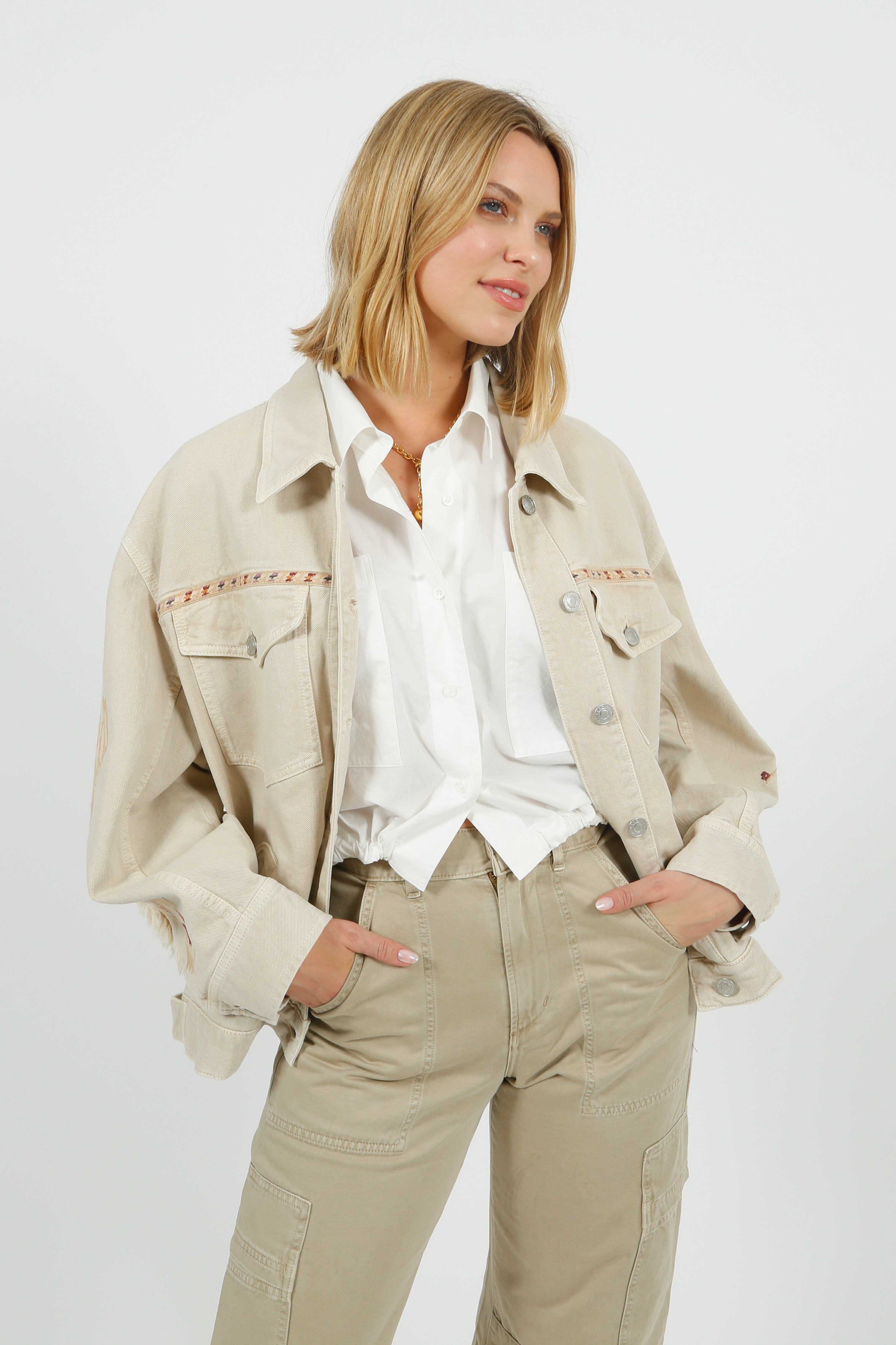Marant Etoile Manona Jacket in Ecru