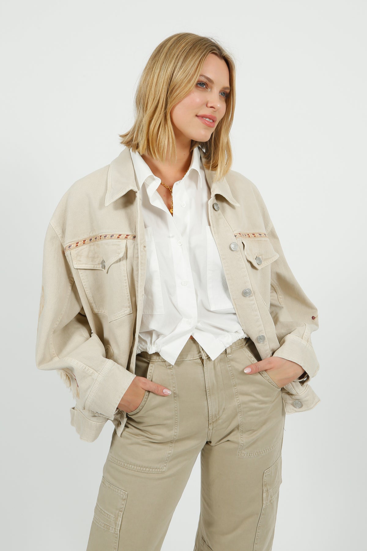 Marant Etoile Manona Jacket in Ecru