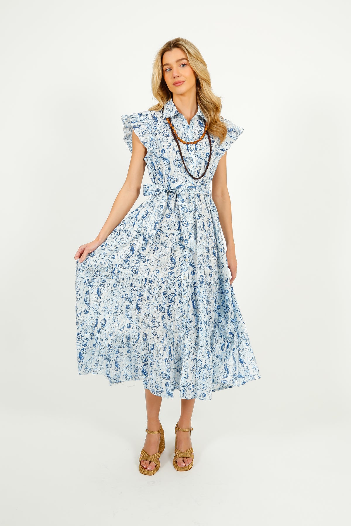DREAM Long beach Dress in Cleo Blue