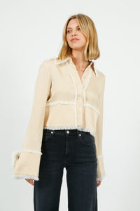 You added <b><u>DAY Birger et Mikkelsen Emmie Matte Crepe Fringe Shirt in Oyster Grey</u></b> to your cart.