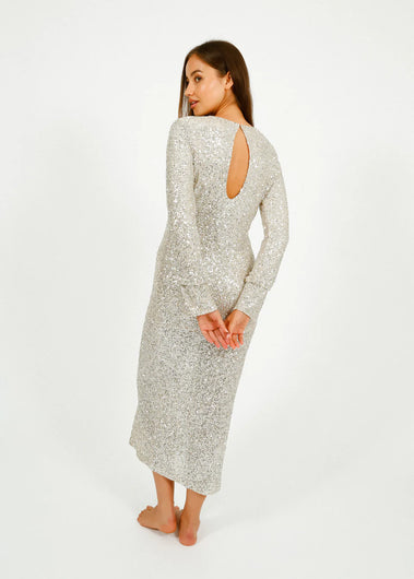 Primrose Park Gigi Dress in Silver Sequin