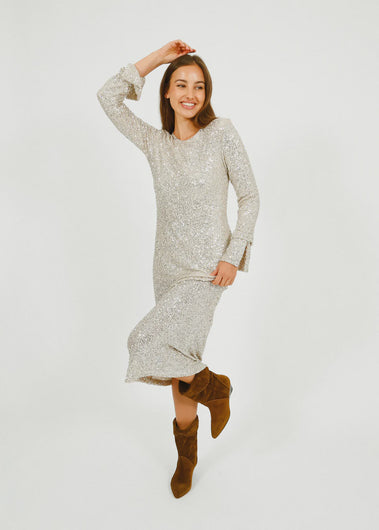 Primrose Park Gigi Dress in Silver Sequin