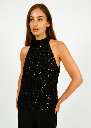 Primrose Park Frida Top in Black Sequin