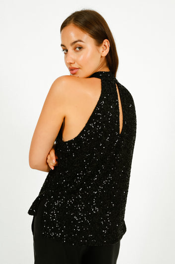 Primrose Park Frida Top in Black Sequin