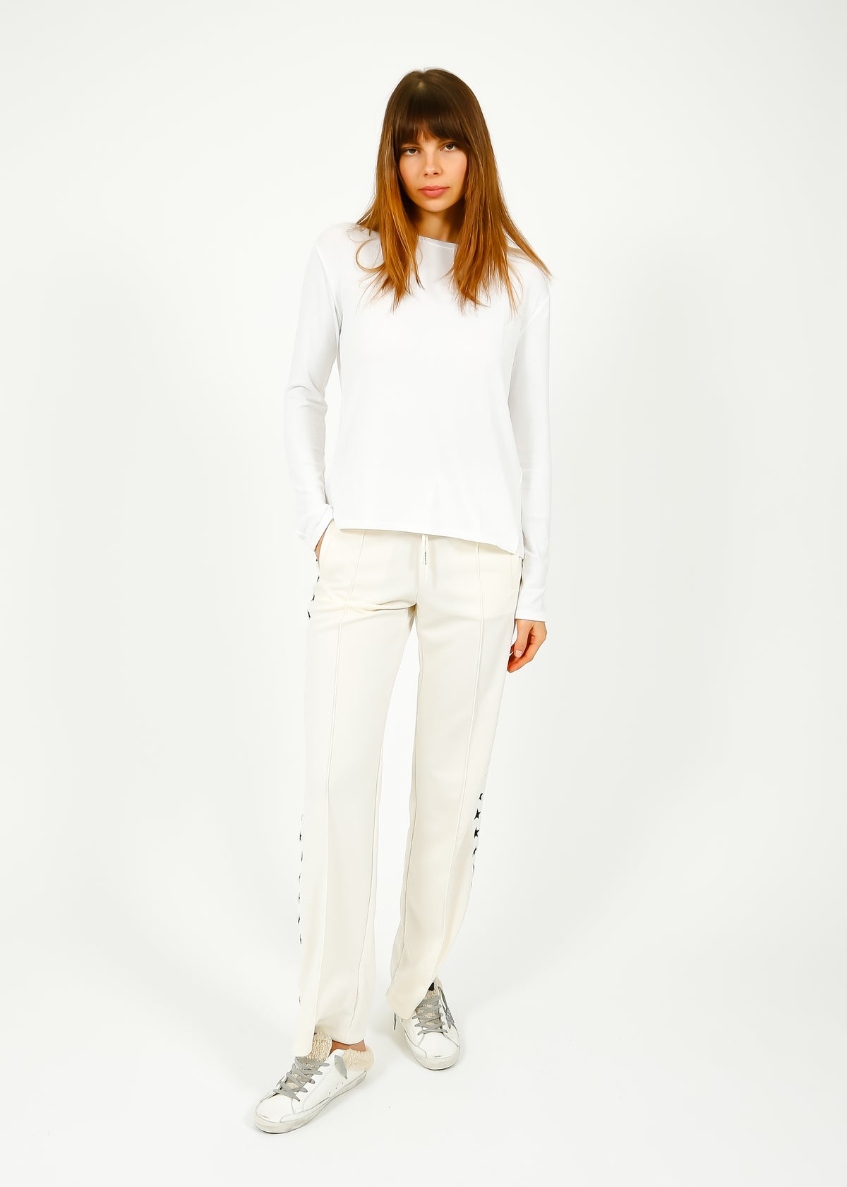 GG Dorotea Wide Joggers in Papyrus, Black