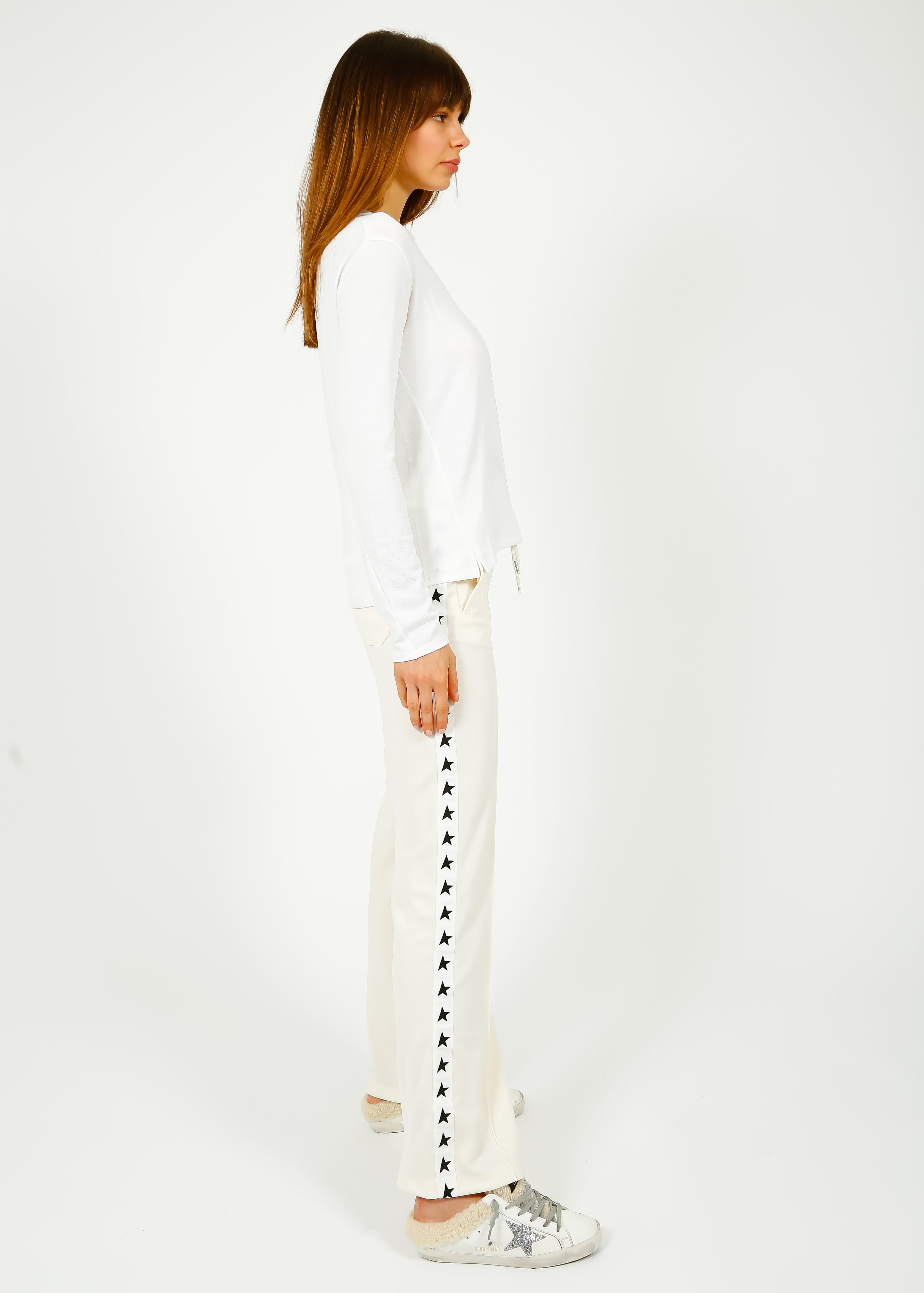 GG Dorotea Wide Joggers in Papyrus, Black