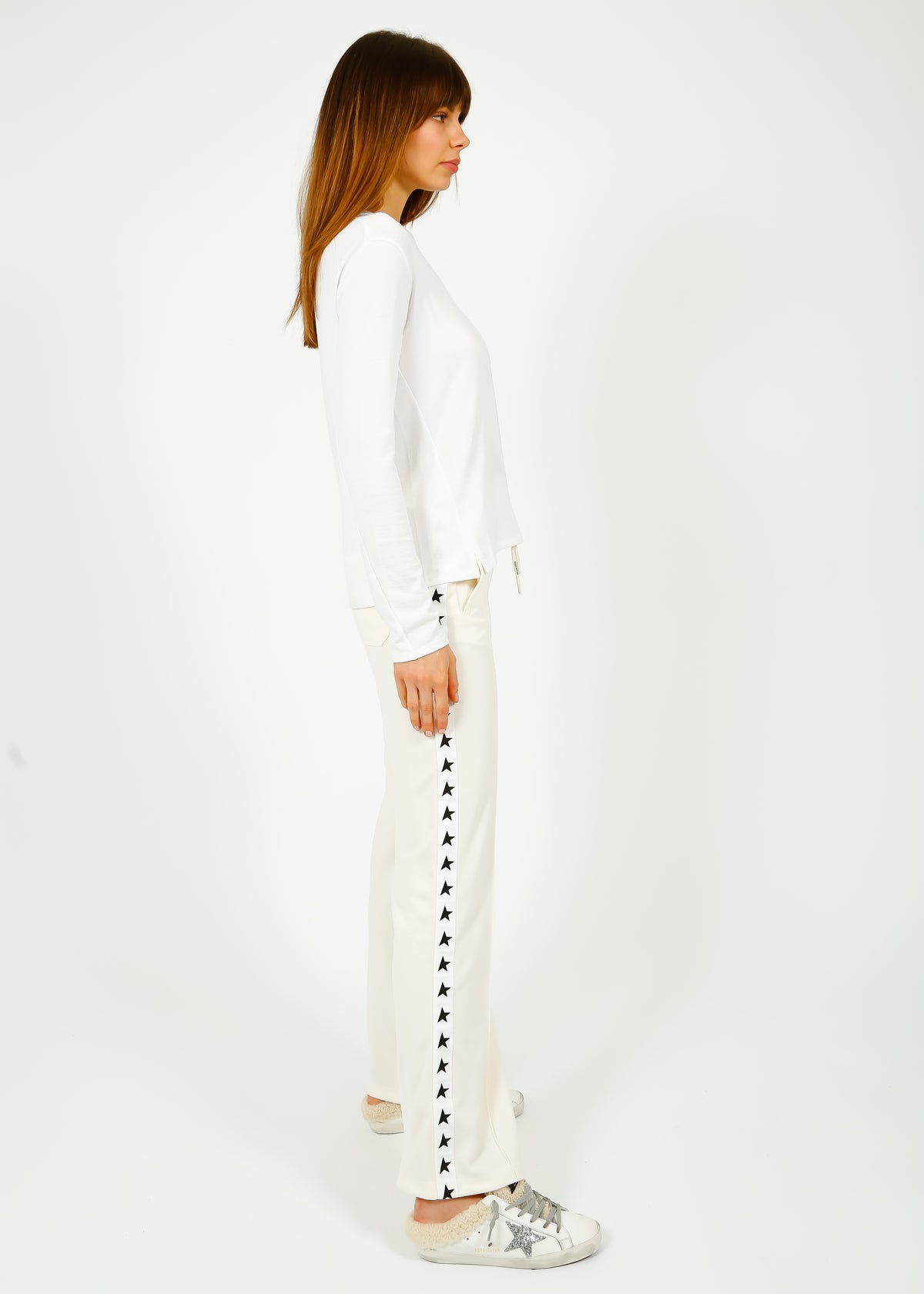 GG Dorotea Wide Joggers in Papyrus, Black
