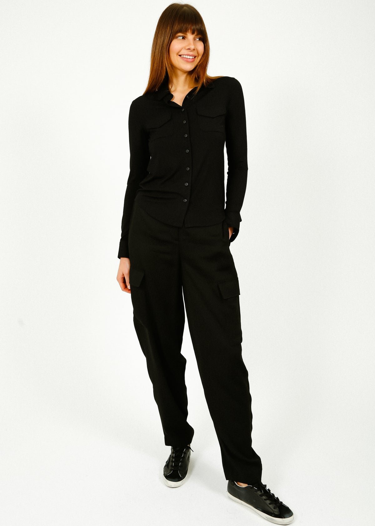 JOSEPH Treveris Pant in Black
