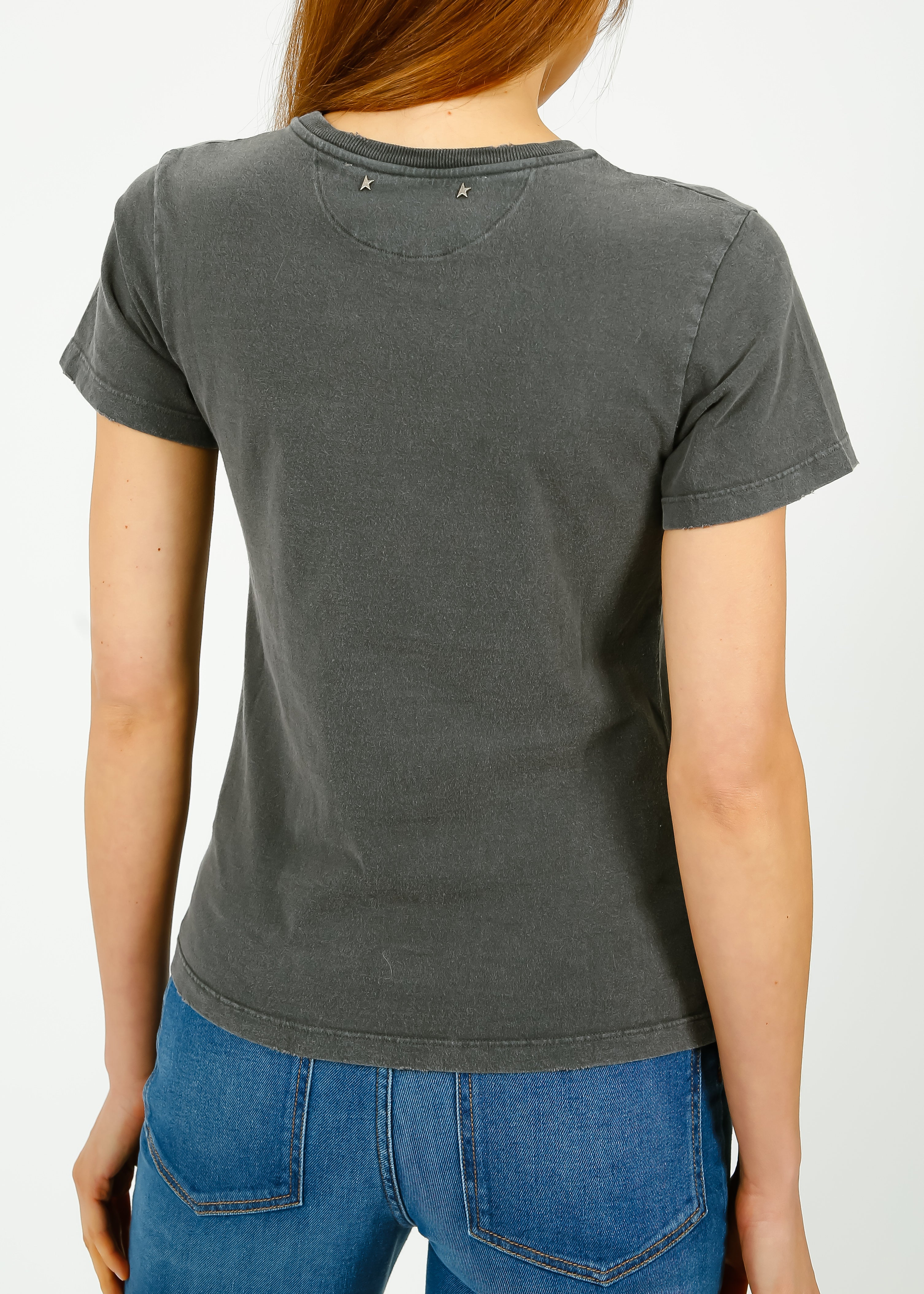 GG Distressed Slim Tee in Anthracite