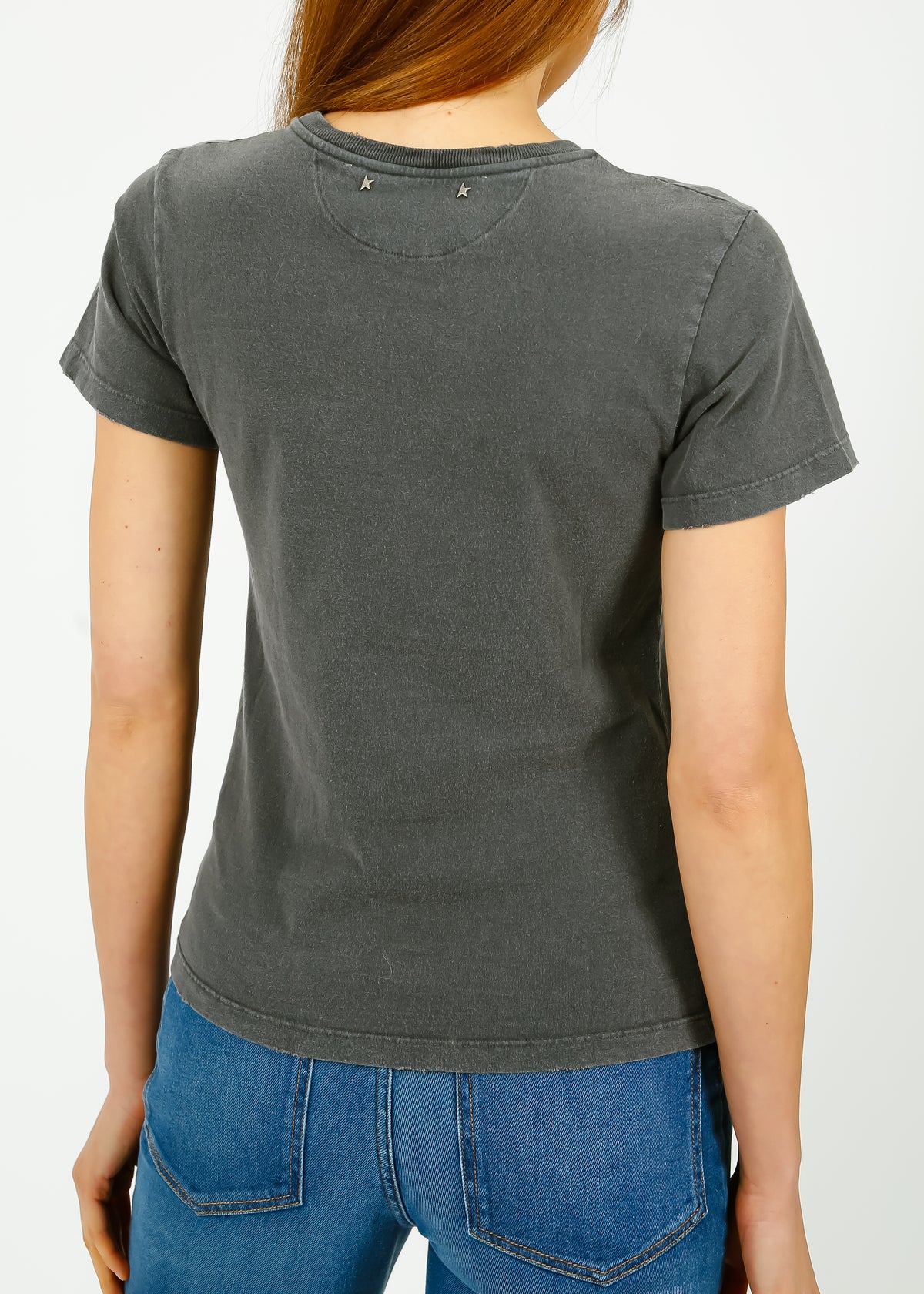 GG Distressed Slim Tee in Anthracite