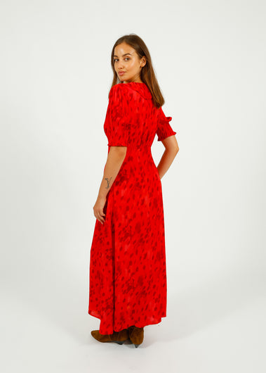 Primrose Park Dolly Dress in Brushwork Red