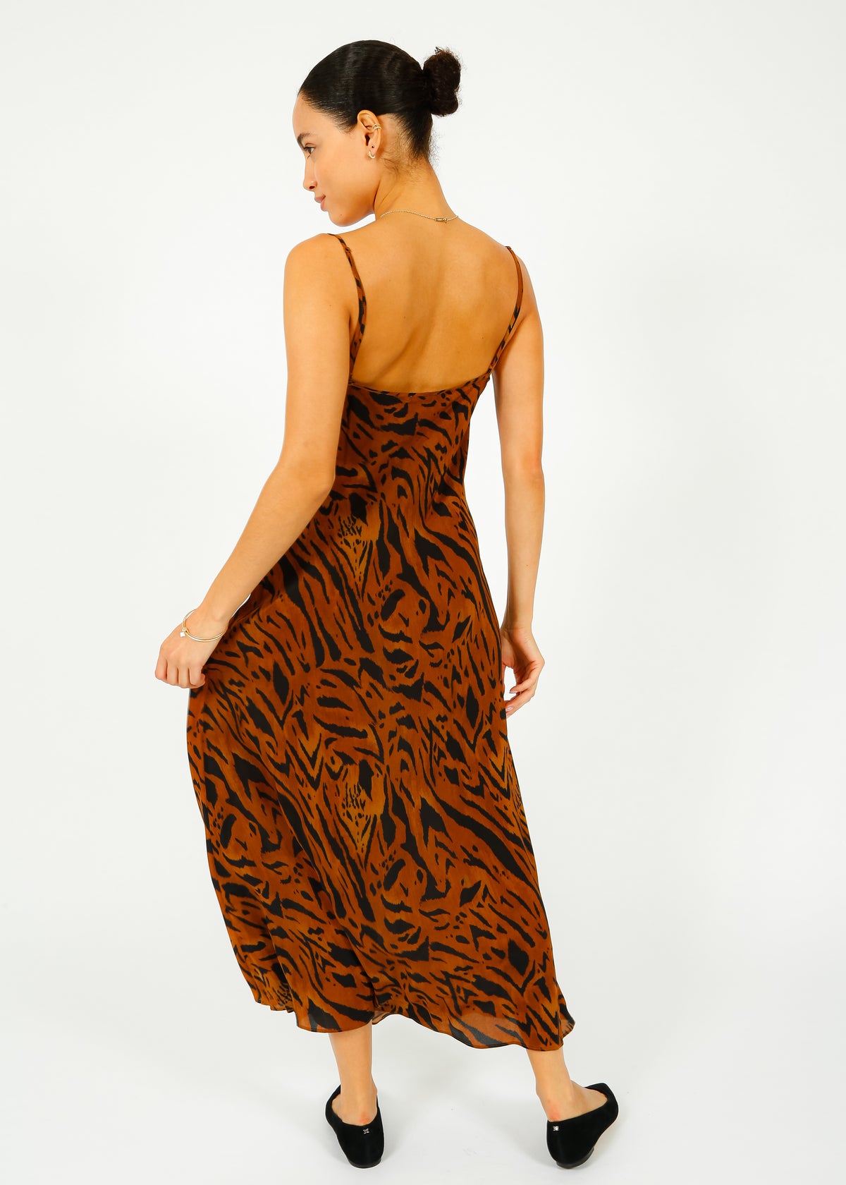 RIXO Holly Dress in Tiger Stripe