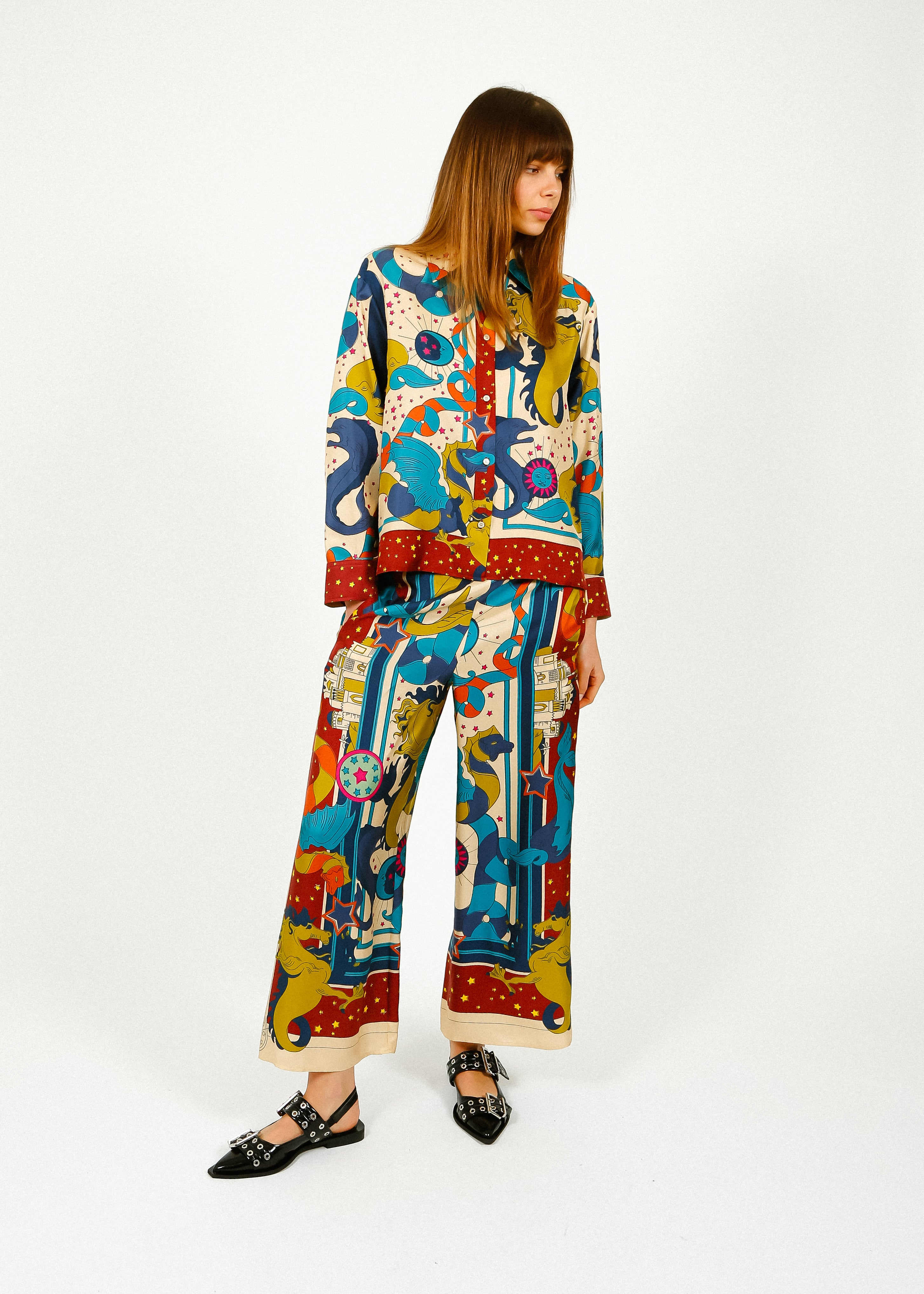 MM Caio Printed Shirt in Pink Foulard