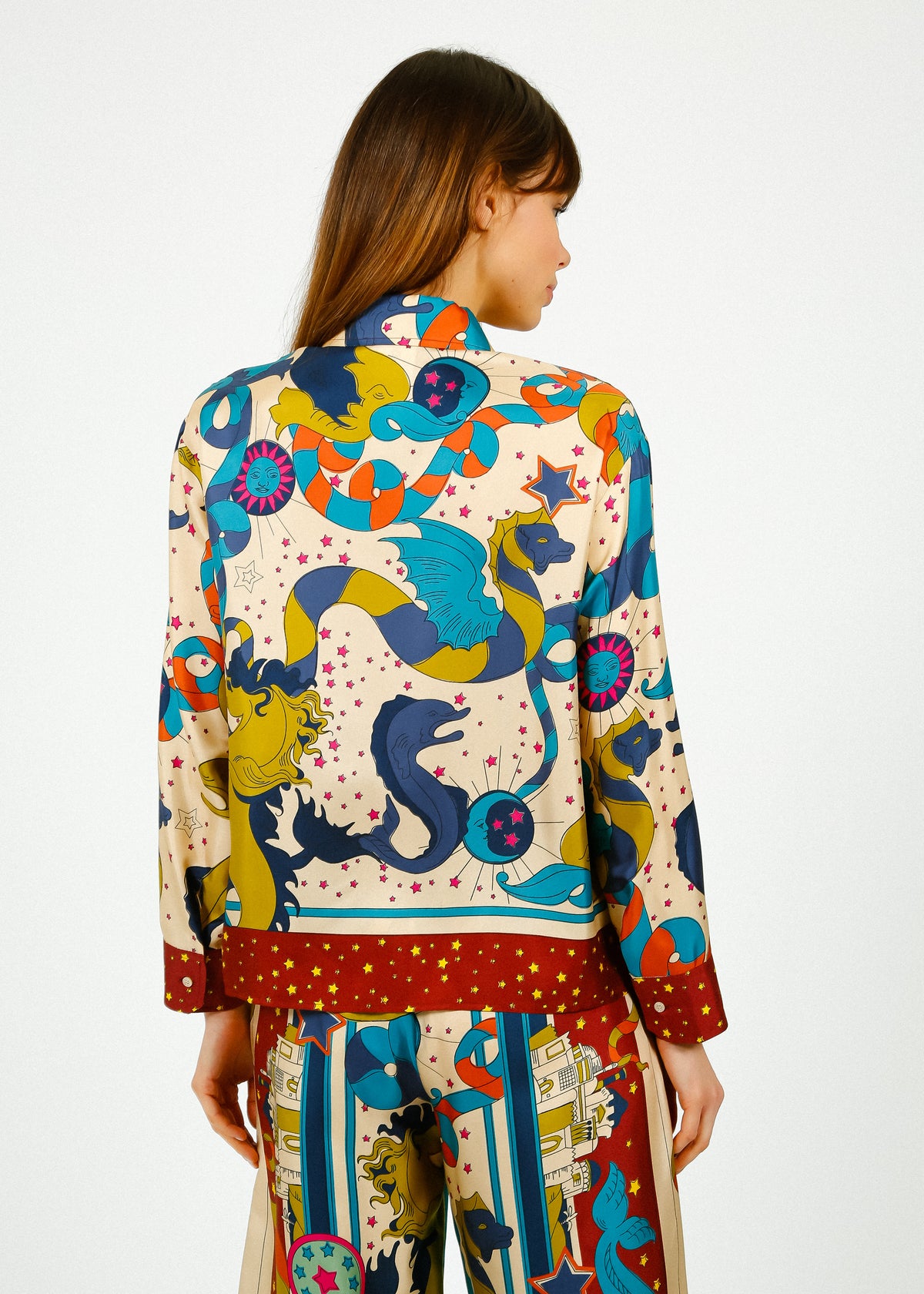 MM Caio Printed Shirt in Pink Foulard