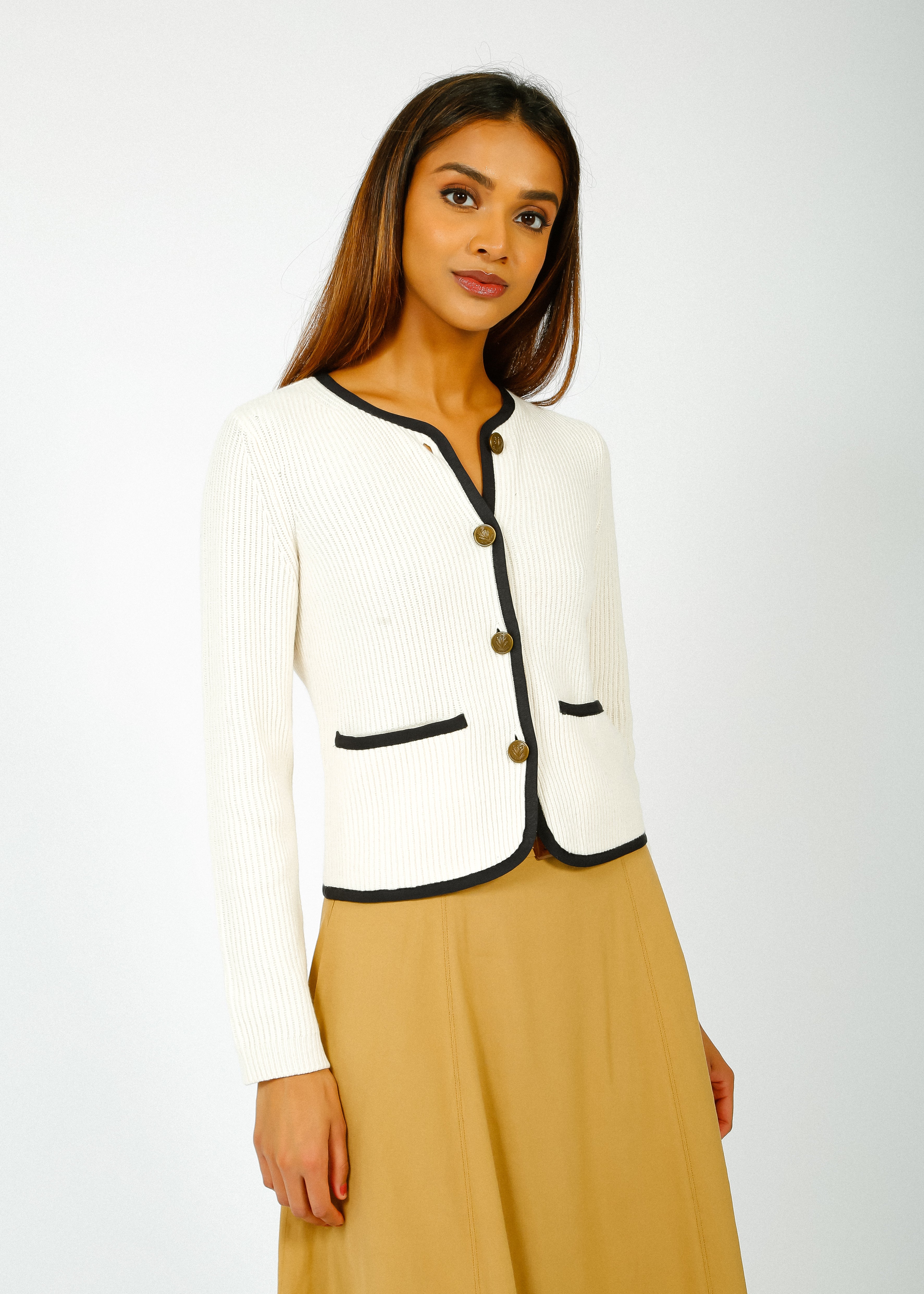R&B Nancy Cardigan in Ivory