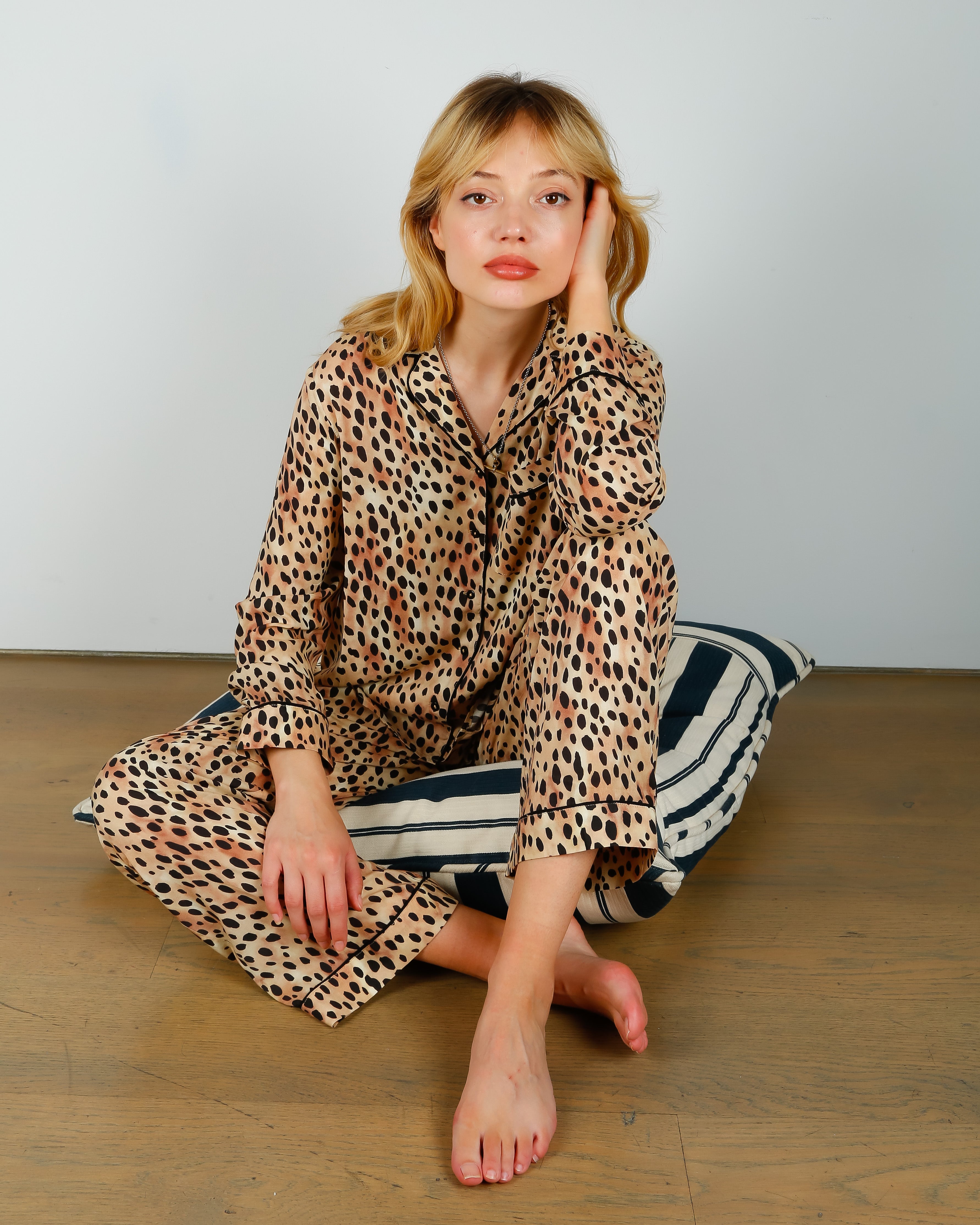 RIXO Austin PJ Set in Leopard