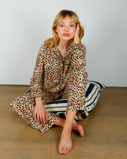 RIXO Austin PJ Set in Leopard