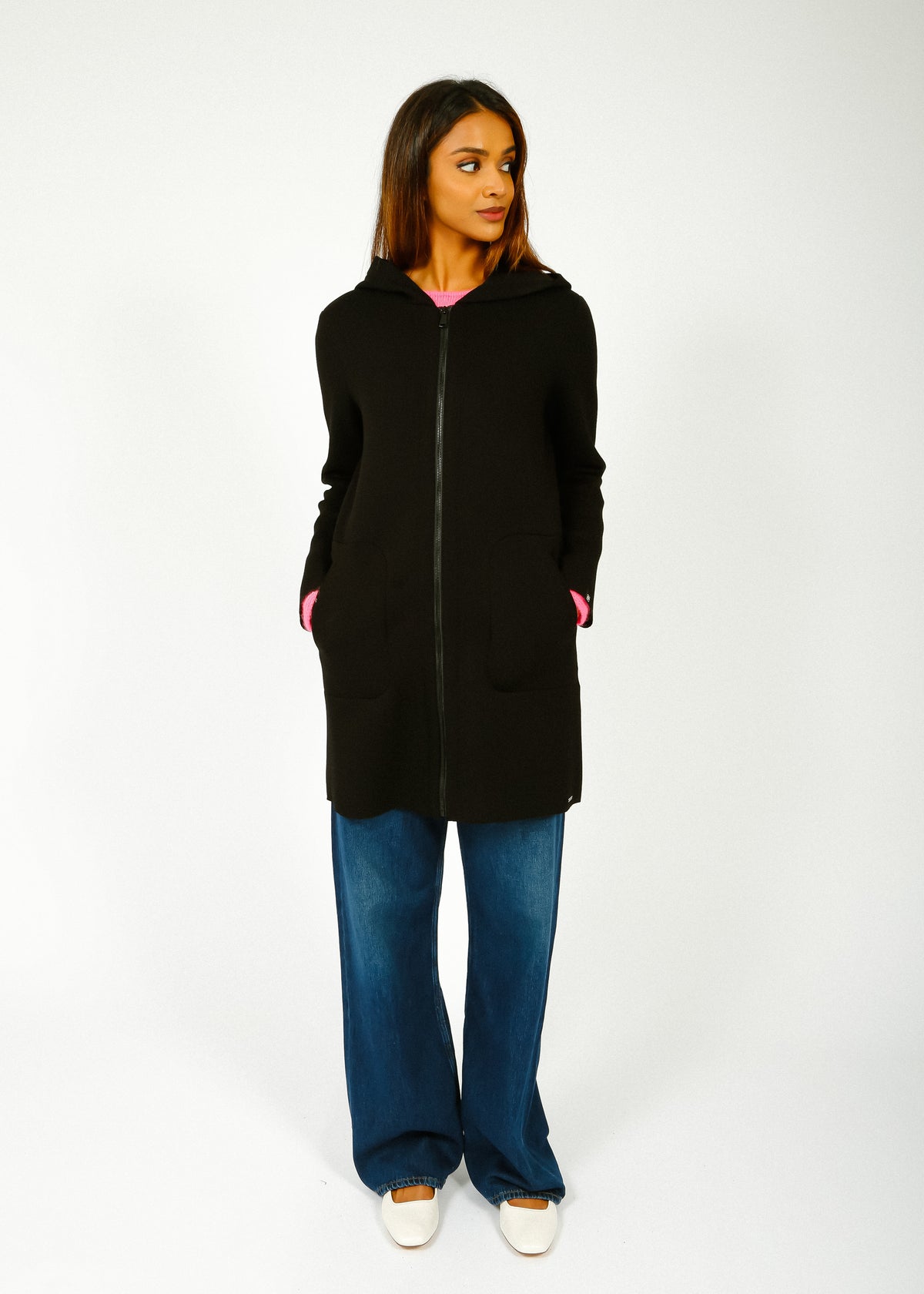 R&P Kodal Hooded Coat in Black
