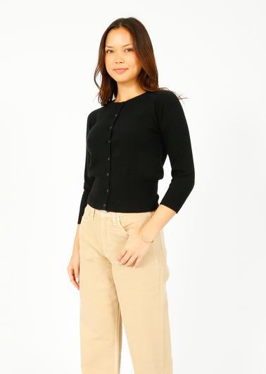 JU Shrunken Cardi in Black