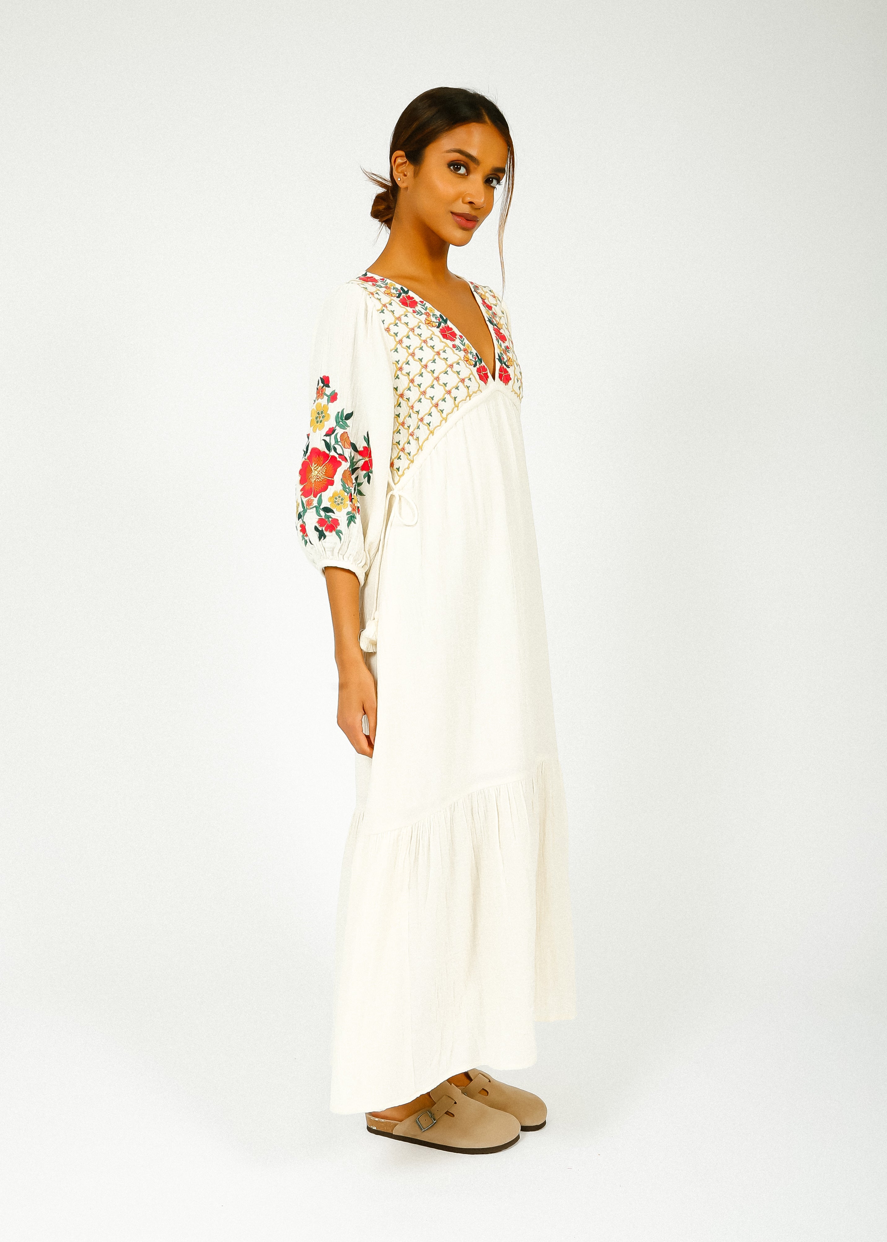 Louise Misha Bali Dress in Off White