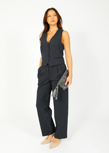 R&B Marianne Ponte Pant in Navy Stripe