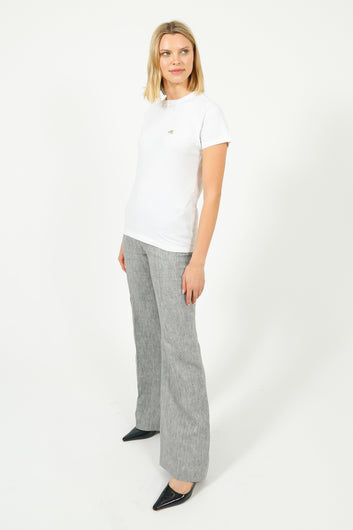 BF Slim Kim Linen Trouser in Dappled Grey