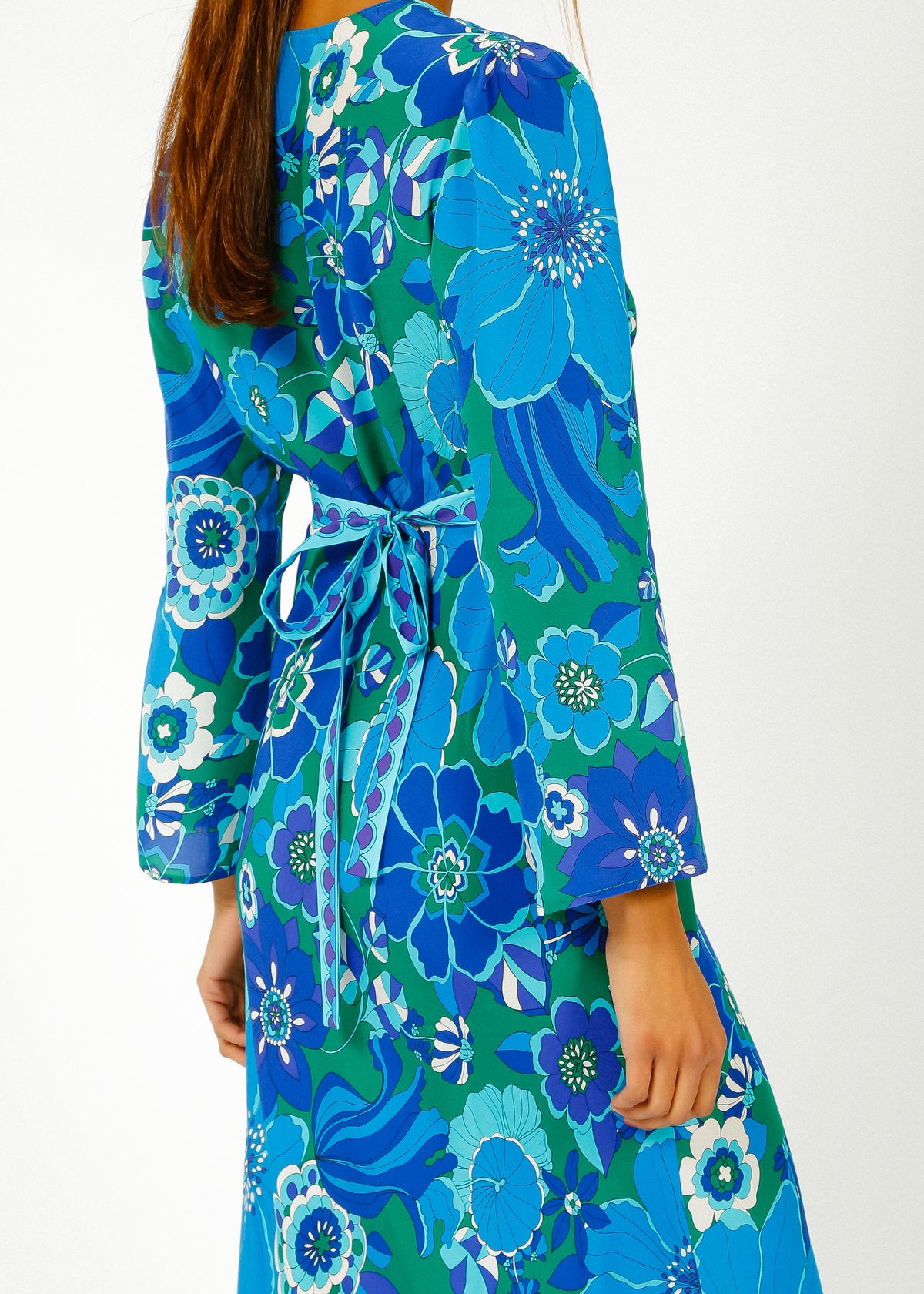 RIXO Tania Dress in Miami Floral Emerald