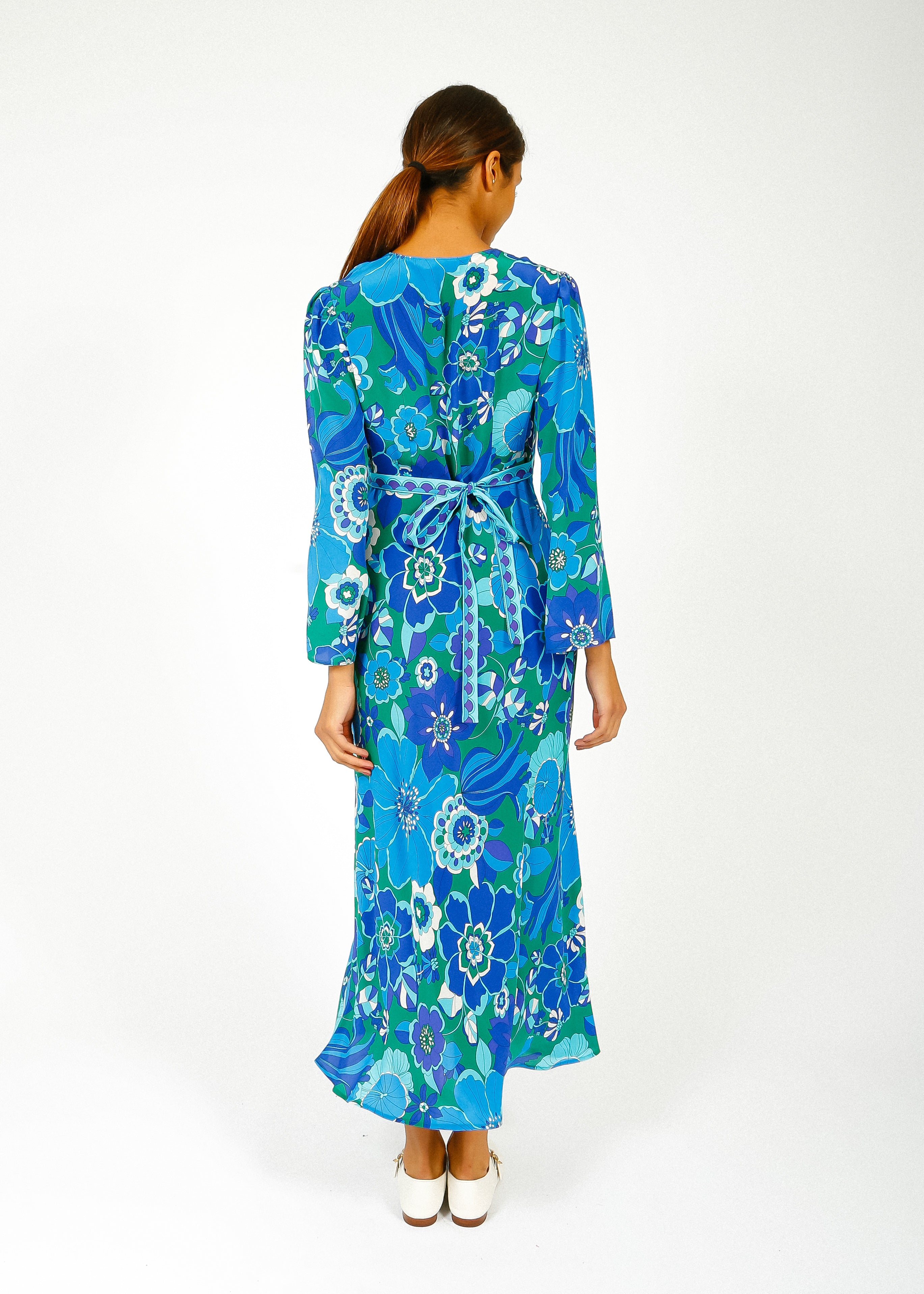 RIXO Tania Dress in Miami Floral Emerald