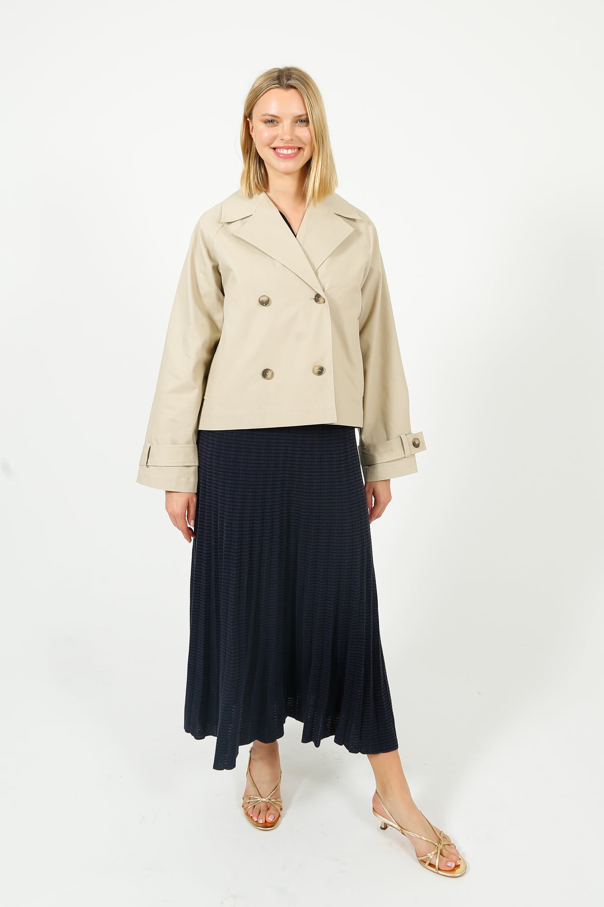 SLF Cilo Short Trenchcoat in Island Fossil