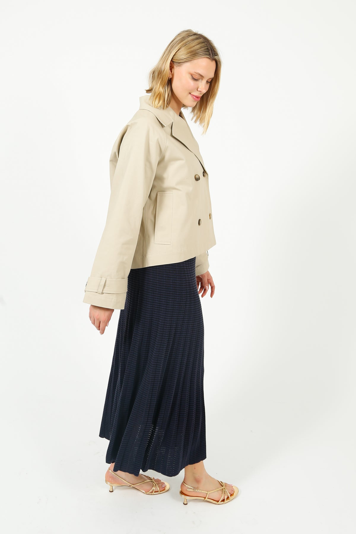 SLF Cilo Short Trenchcoat in Island Fossil
