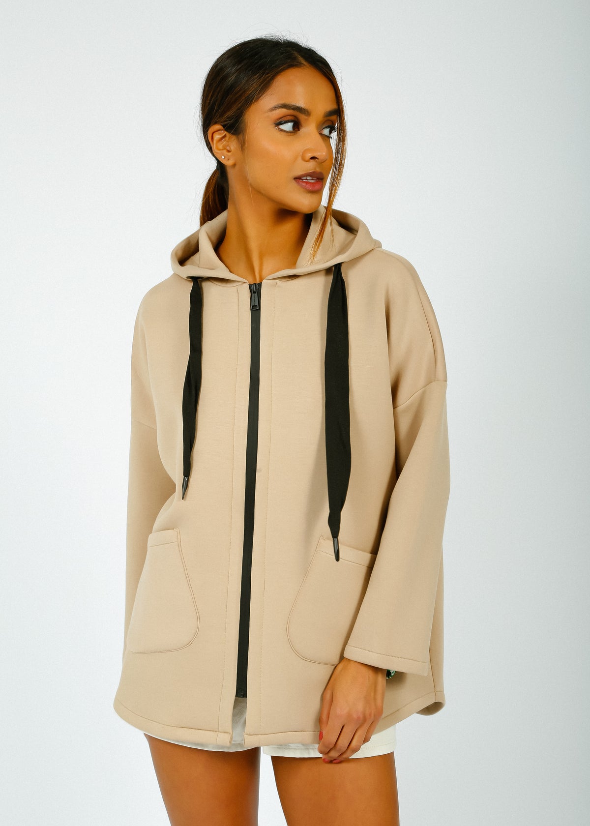 R&P Bray Hooded Coat in Sand