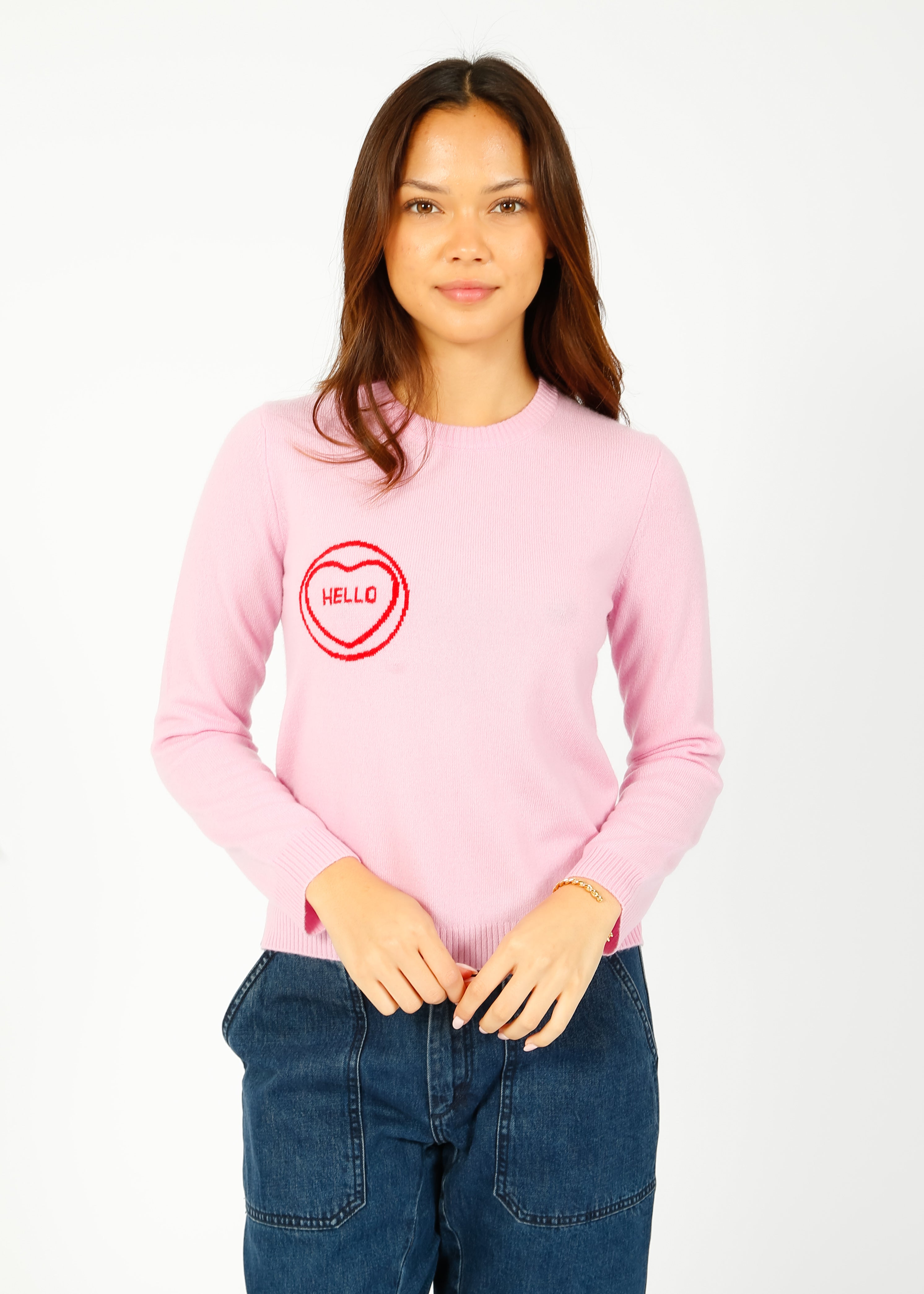 JU Hello Crew in Pale Pink