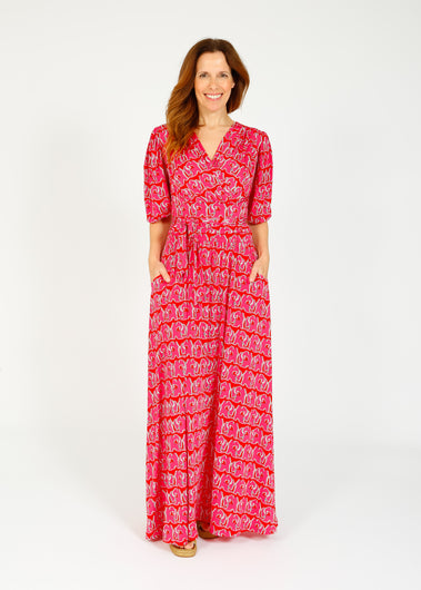 Onjenu Deborah Maxi Dress in Tinos pink red