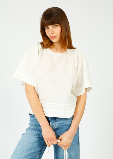 SLF Hillie Linen Top in Snow White