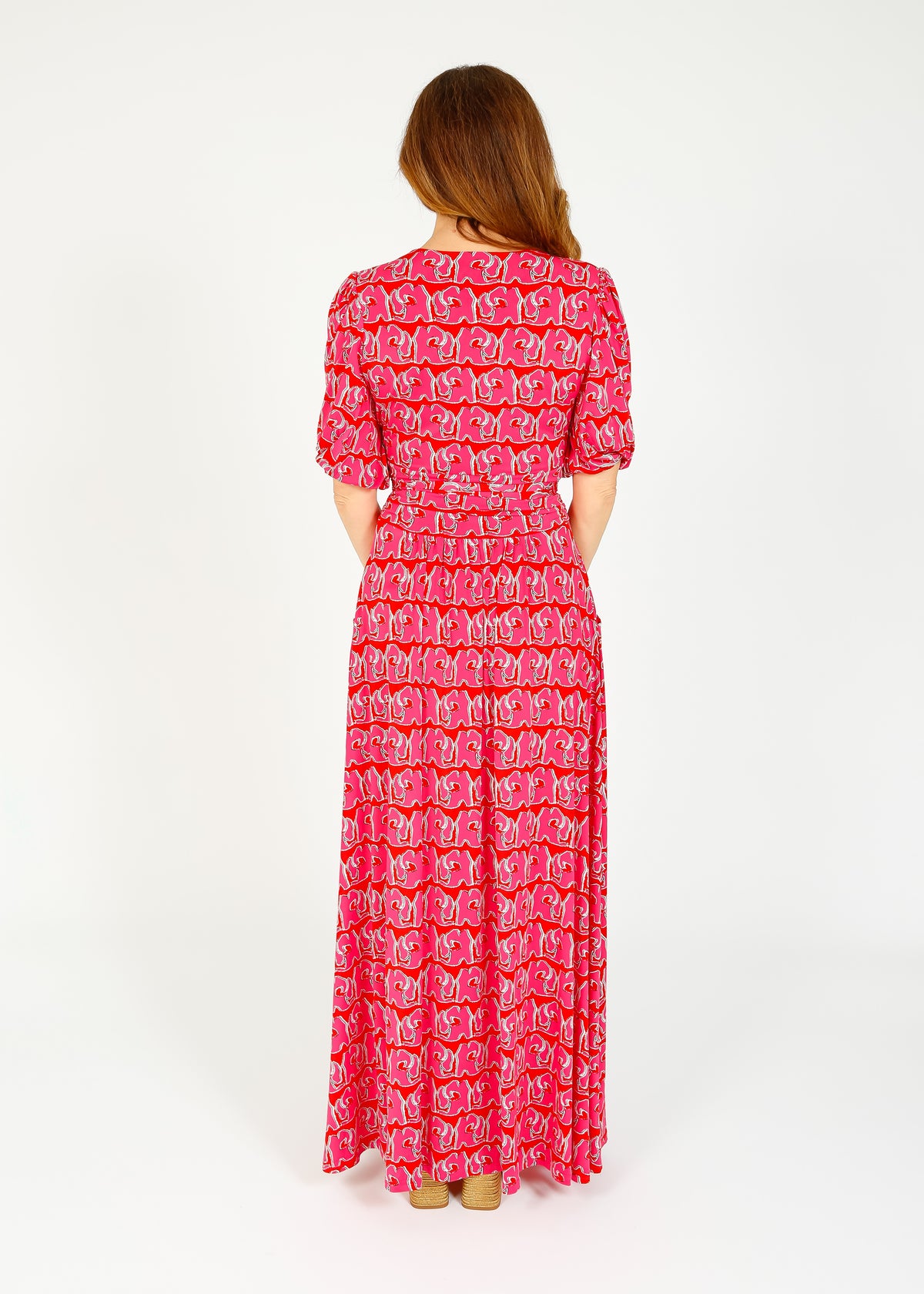 Onjenu Deborah Maxi Dress in Tinos pink red