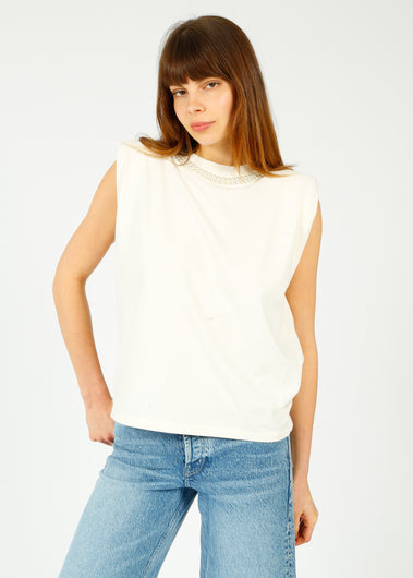 GG SL Padded Shoulder Tee in White