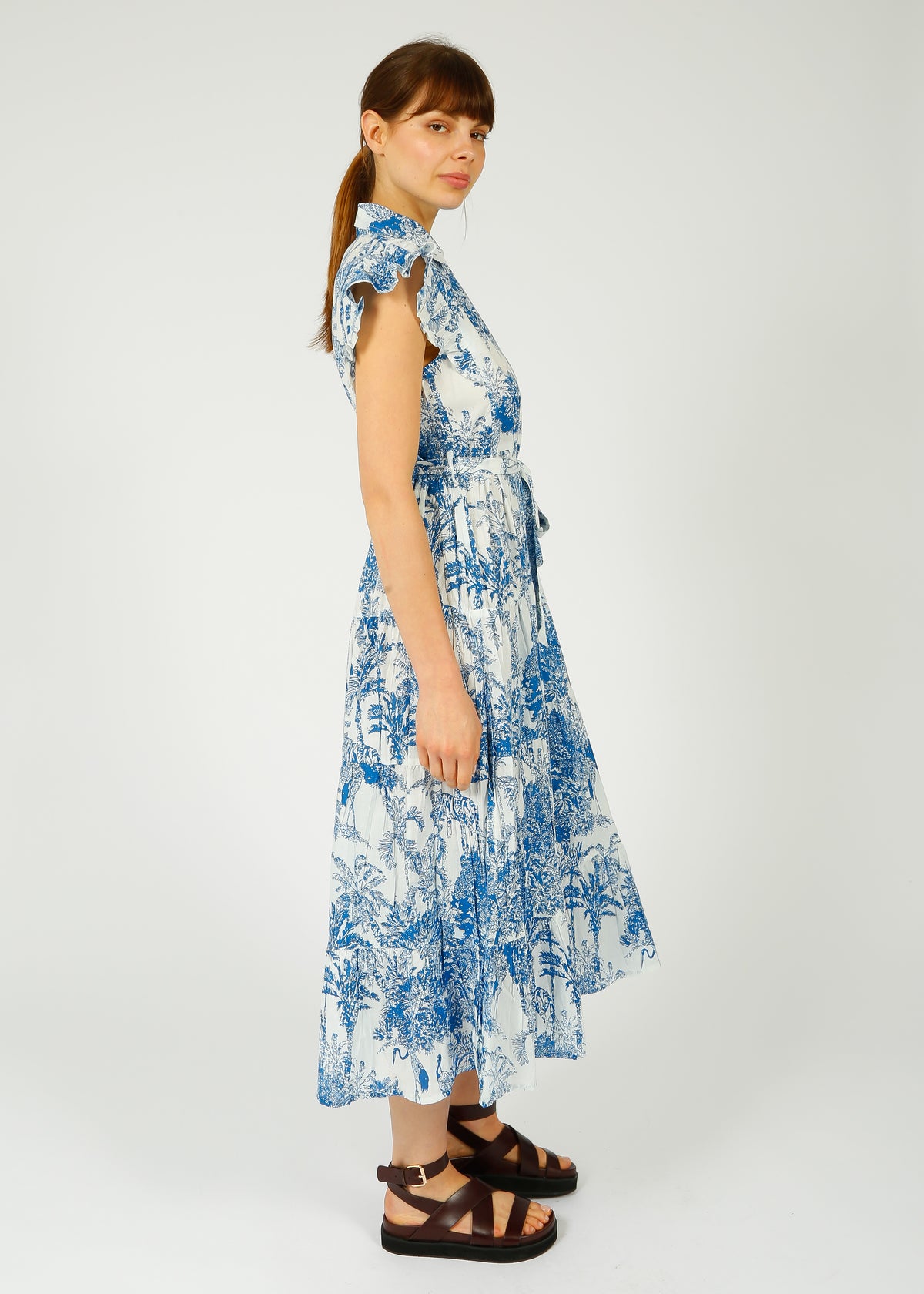 DREAM Long Beach Dress in Blue Sketch