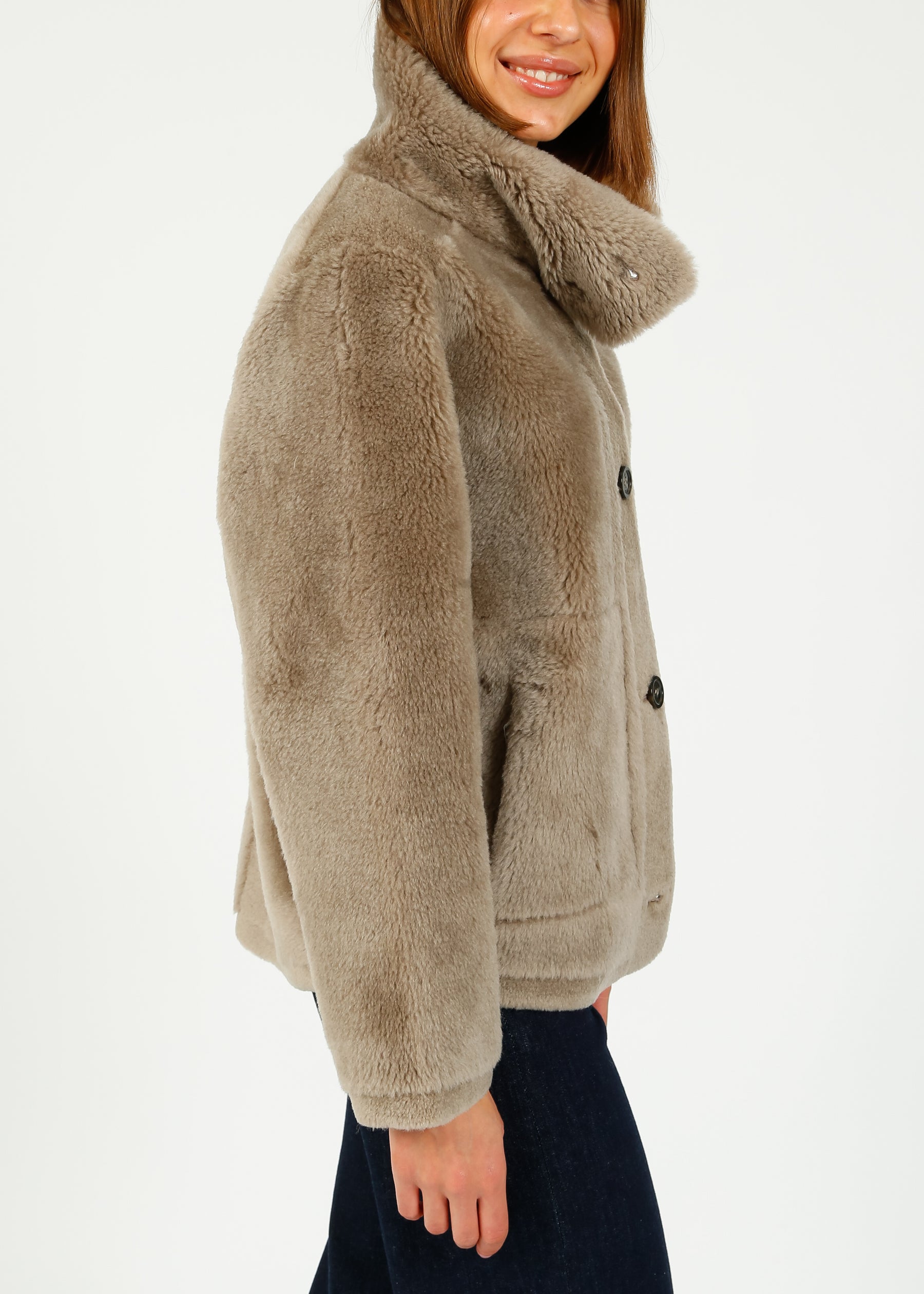 Oakwood Assietta Lily Fur Coat in Taupe