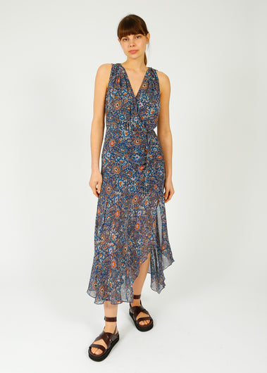 VB Dovima Dress in Etch Floral Cerul