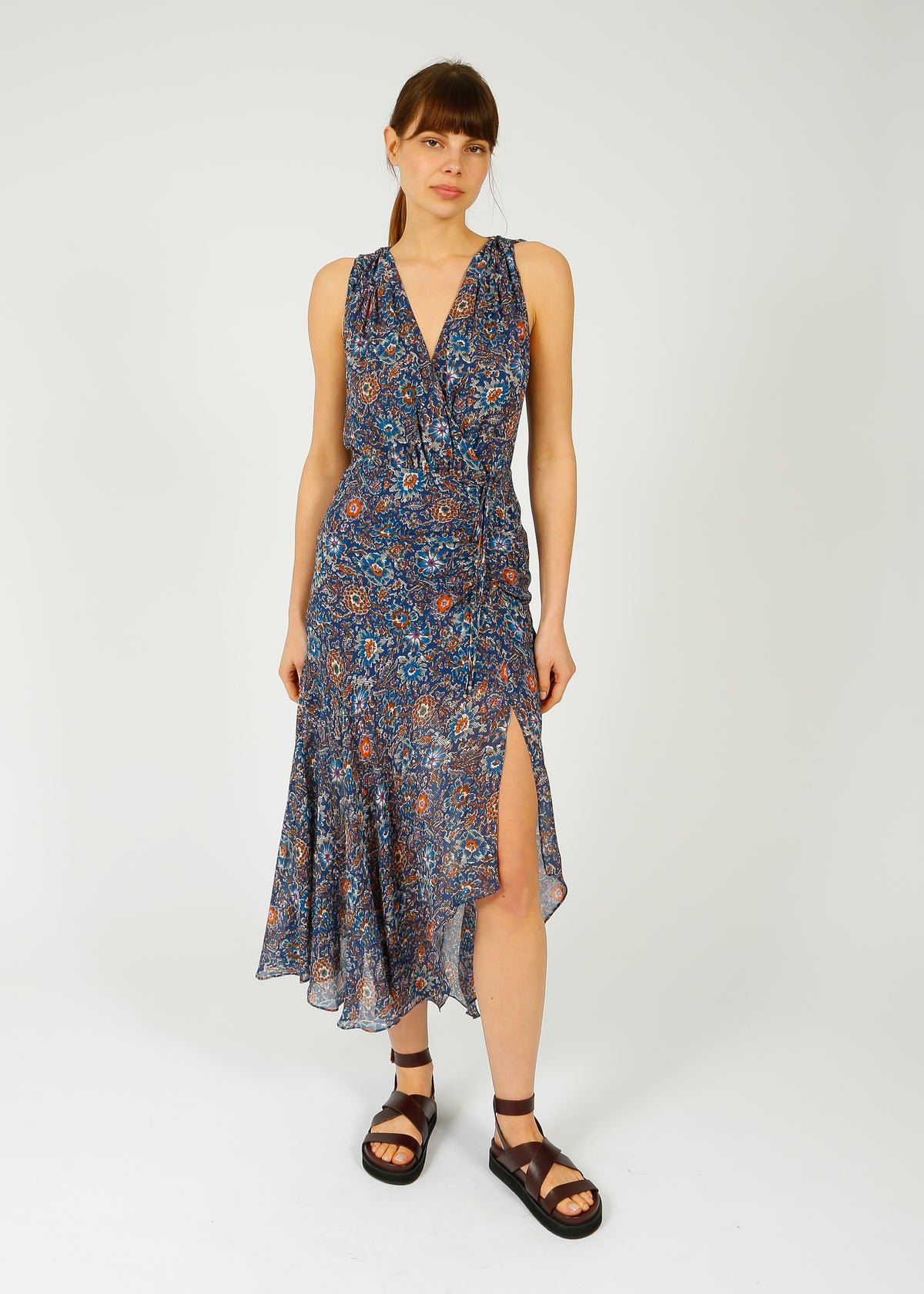 VB Dovima Dress in Etch Floral Cerul