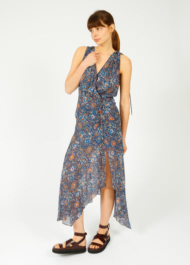 VB Dovima Dress in Etch Floral Cerul