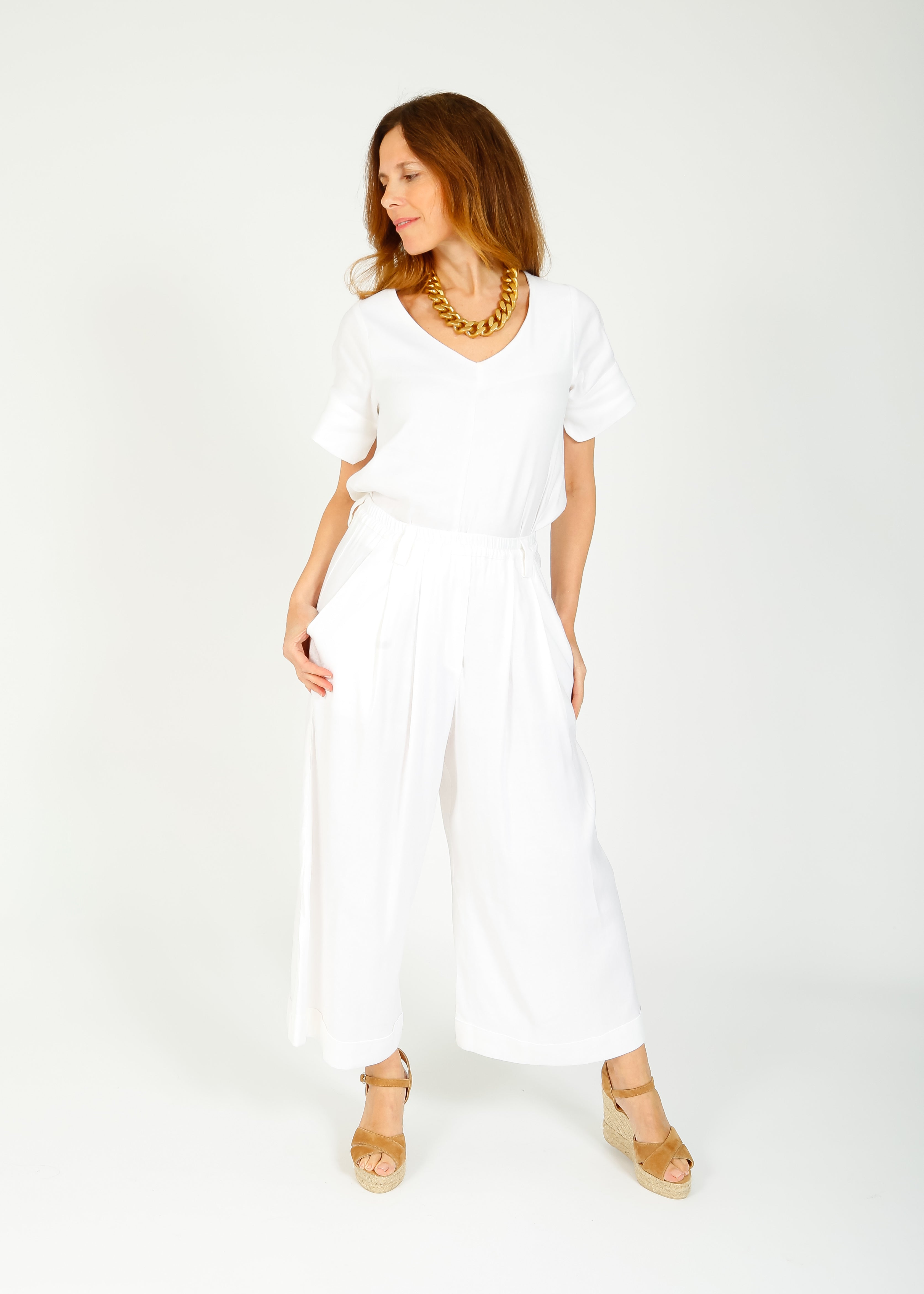 LFA 349 Linen Trouser in White