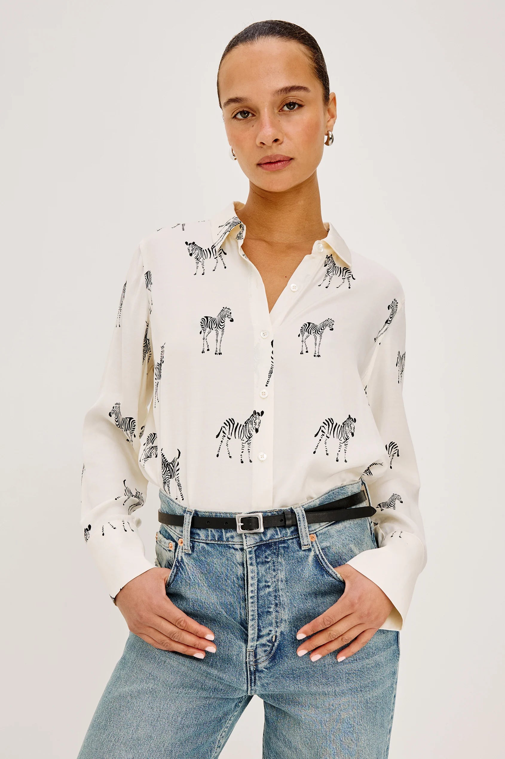 Rails Saige Shirt in Ivory Zebra