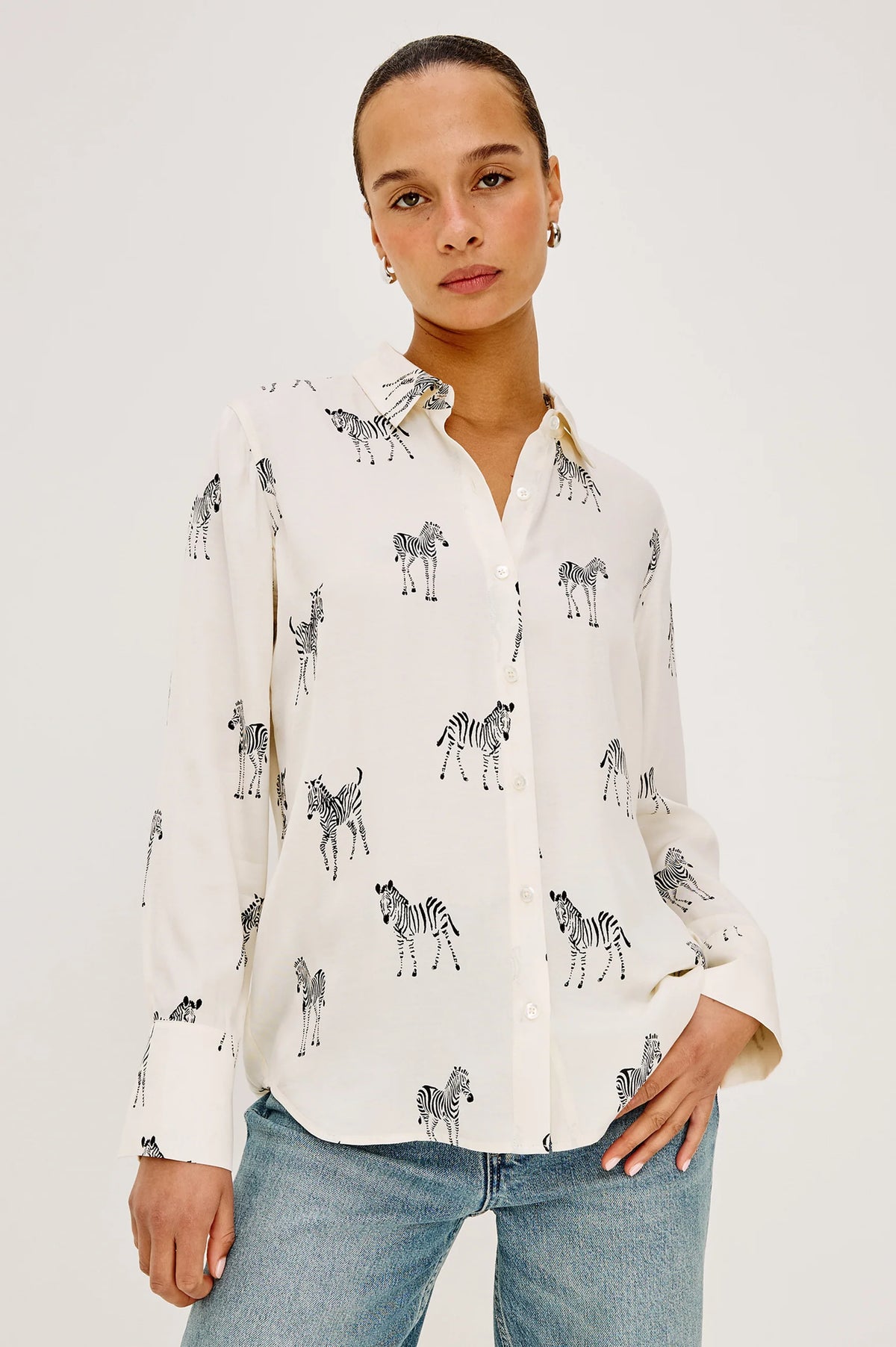 Rails Saige Shirt in Ivory Zebra