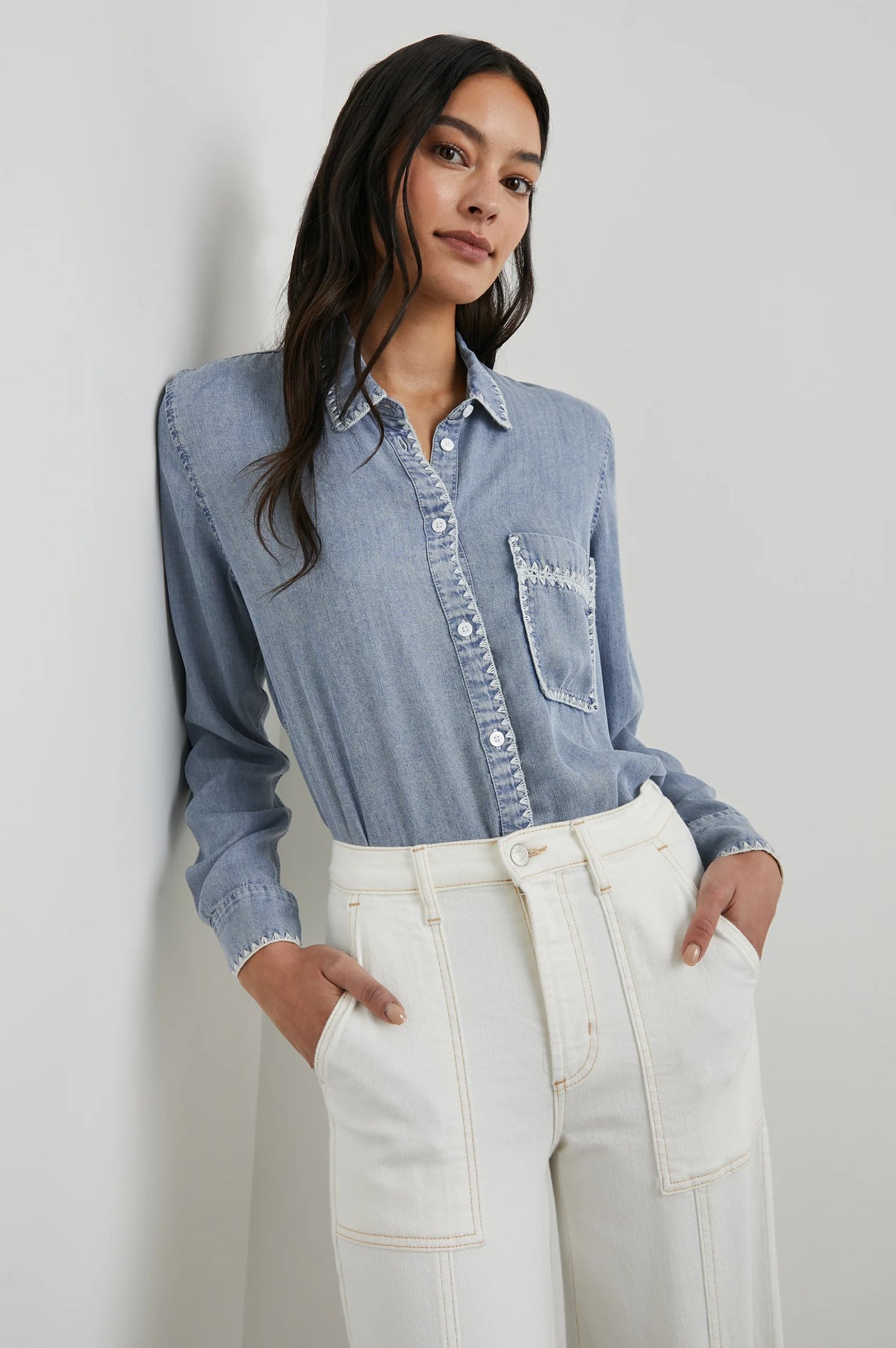 RAILS Saya Shirt in Cloud Wash