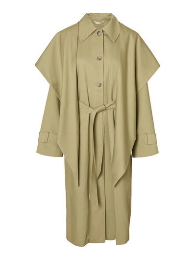 SELECTED Sandra Scarf coat in Slate Green