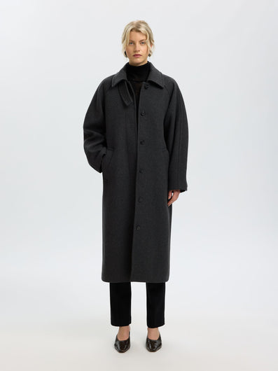 SELECTED Raey Manteco Coat - Dark Grey
